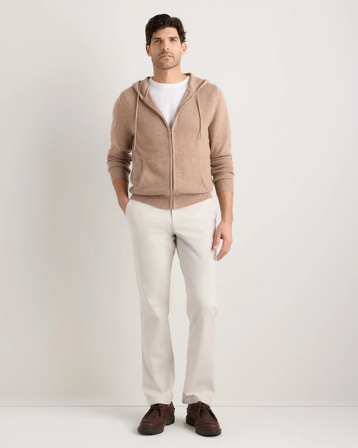 Mongolian Cashmere Full-Zip Hoodie