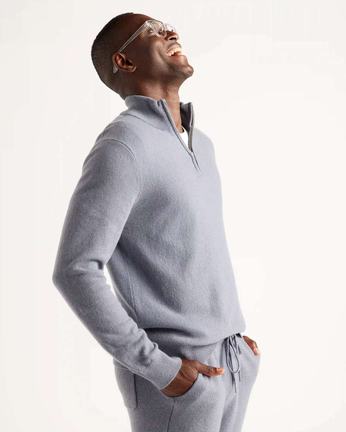 Mongolian Spring Cashmere Quarter Zip Sweater