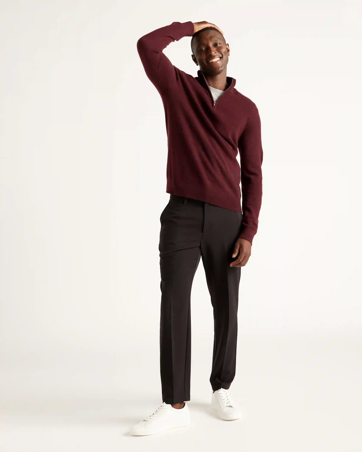 Mongolian Spring Cashmere Quarter Zip Sweater