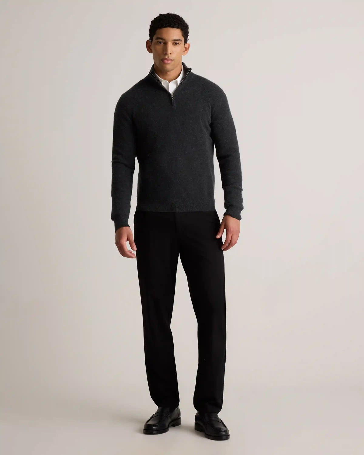 Mongolian Cashmere Quarter Zip Sweater