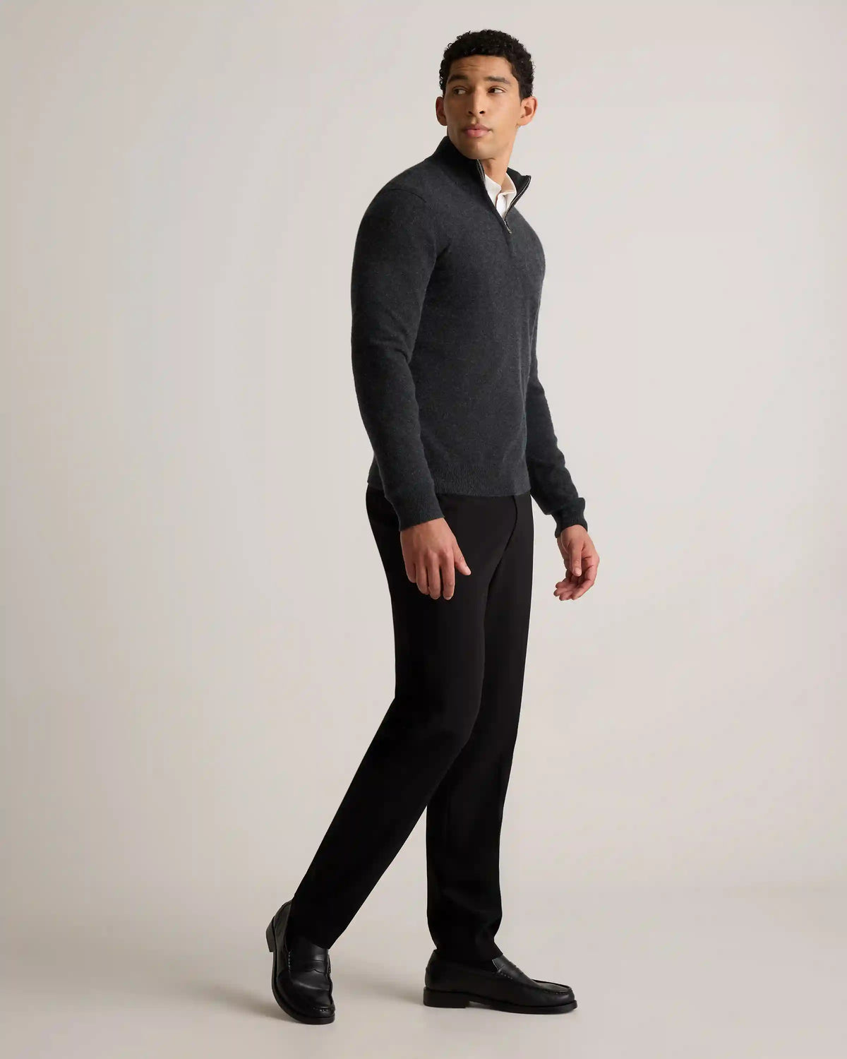 Mongolian Cashmere Quarter Zip Sweater
