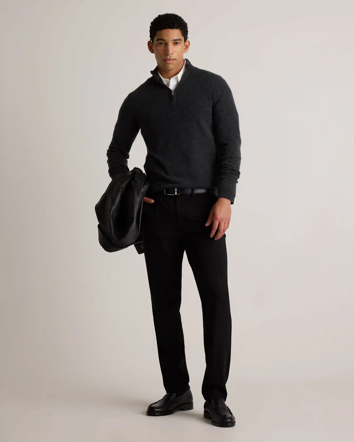 Mongolian Cashmere Quarter Zip Sweater