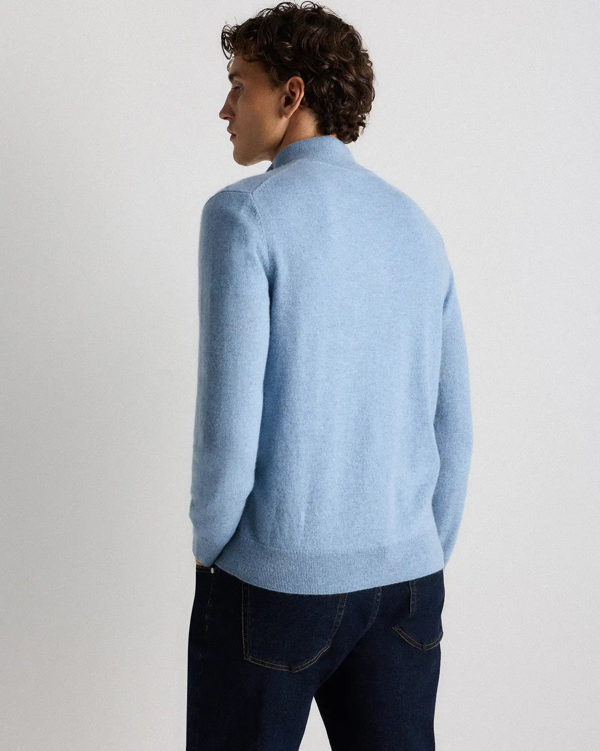 Mongolian Cashmere Quarter Zip Sweater