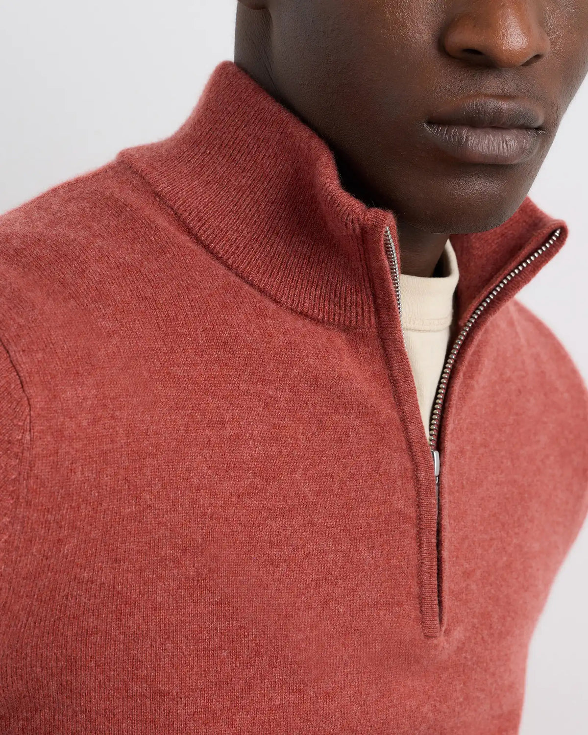 Mongolian Cashmere Quarter Zip Sweater
