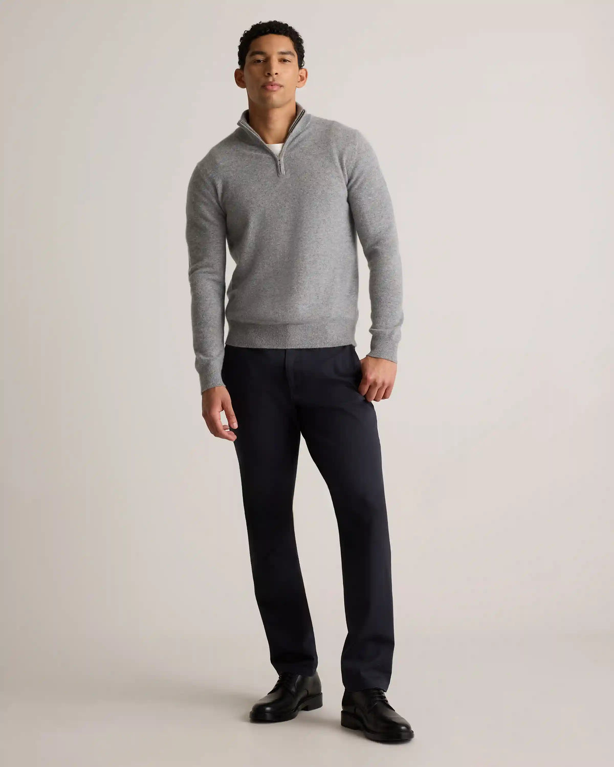 Mongolian Cashmere Quarter Zip Sweater