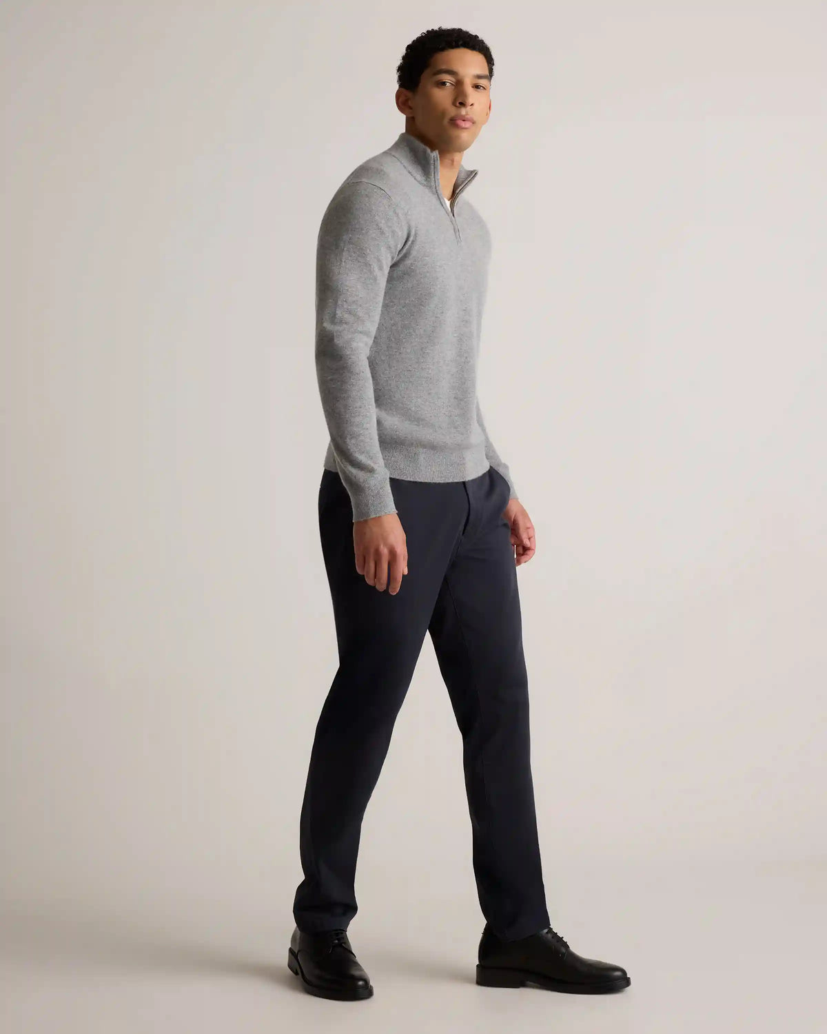 Mongolian Cashmere Quarter Zip Sweater