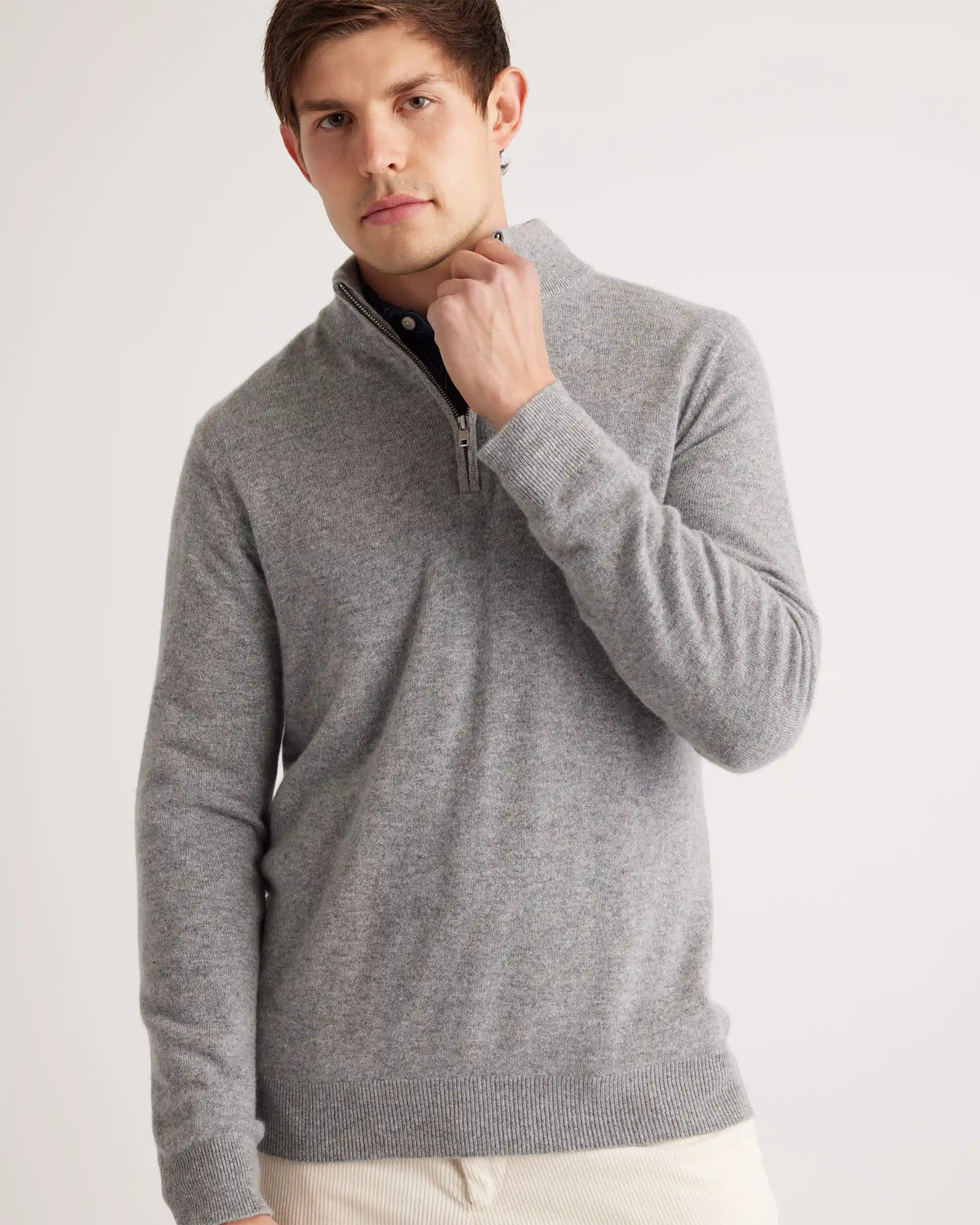 Mongolian Spring Cashmere Quarter Zip Sweater
