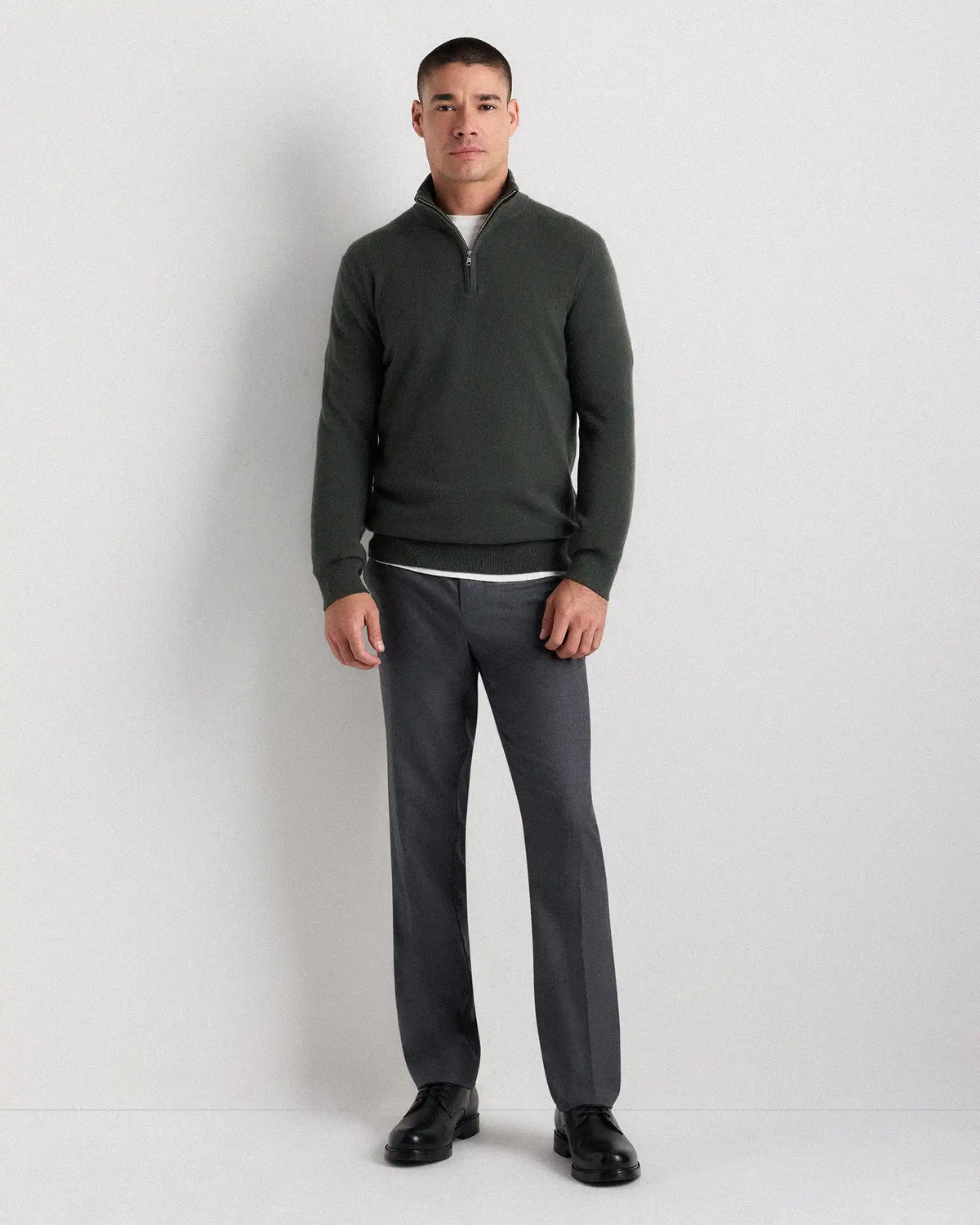Mongolian Spring Cashmere Quarter Zip Sweater