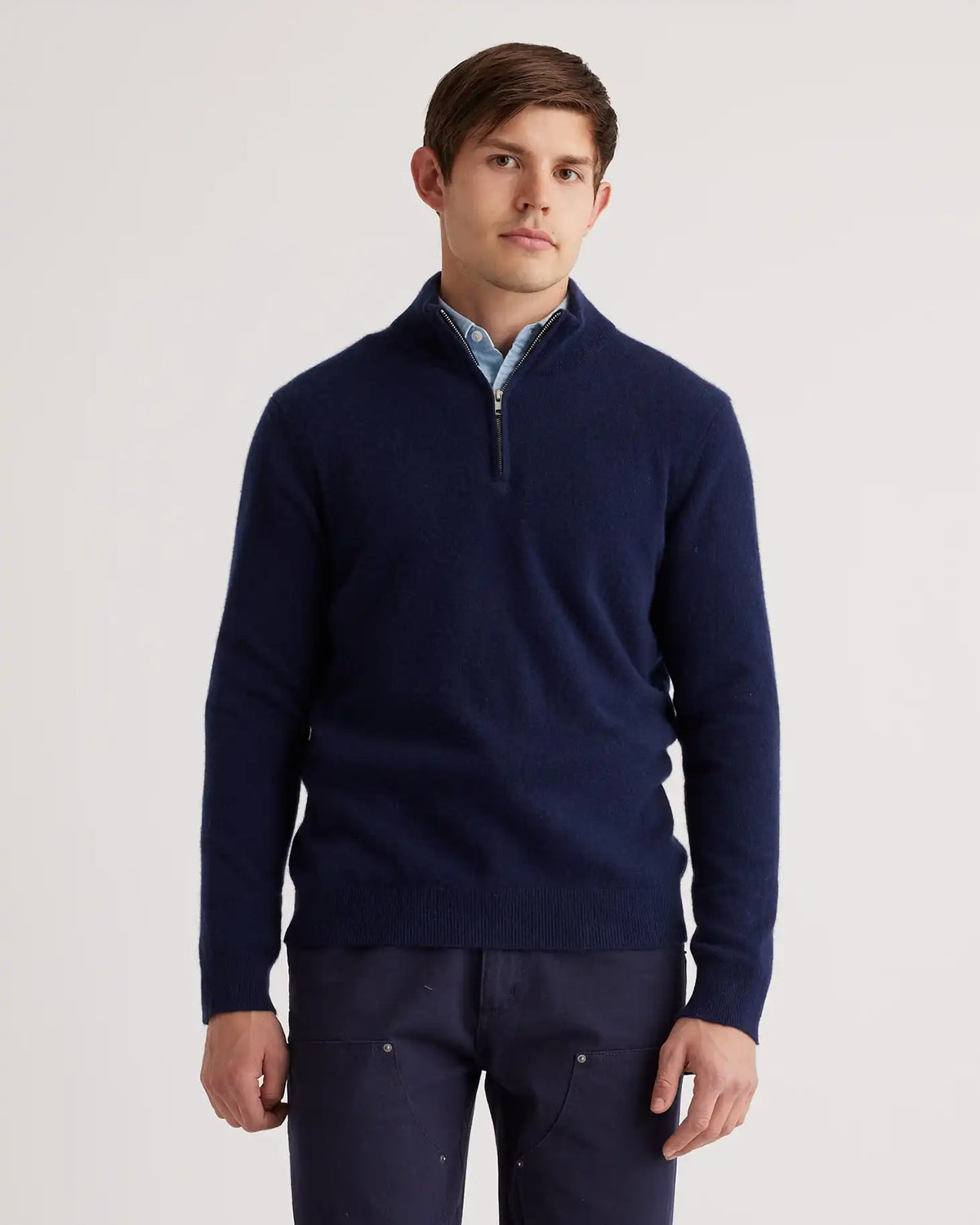 Mongolian Cashmere Quarter Zip Sweater