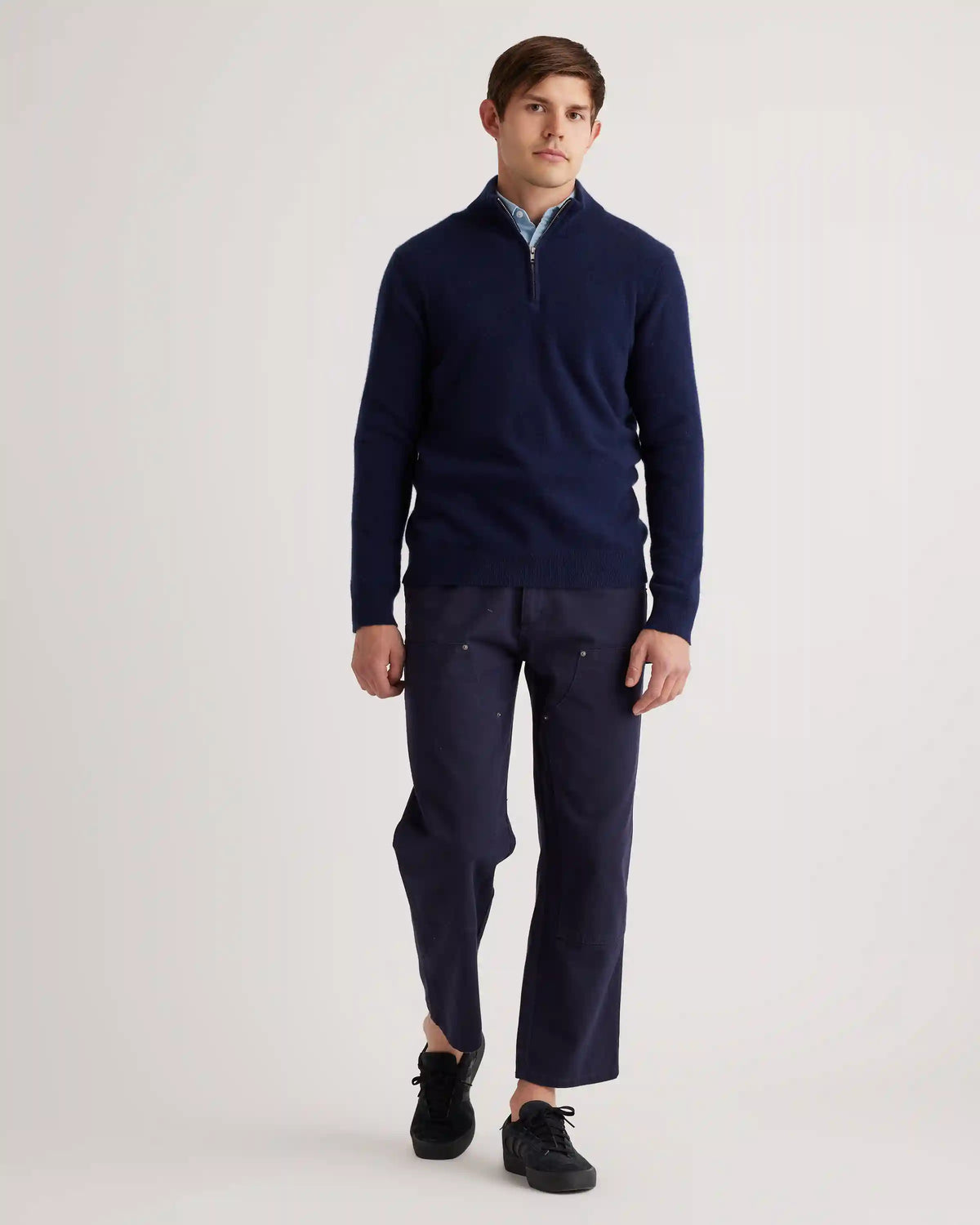 Mongolian Spring Cashmere Quarter Zip Sweater