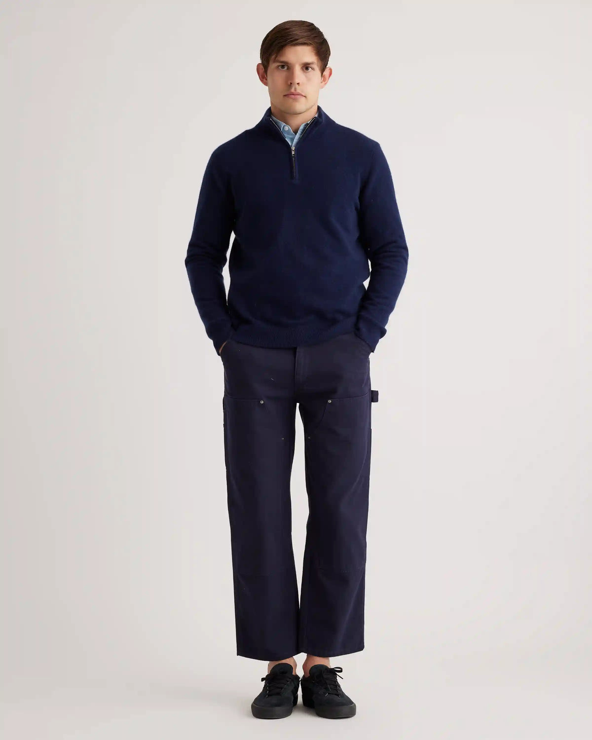 Mongolian Cashmere Quarter Zip Sweater