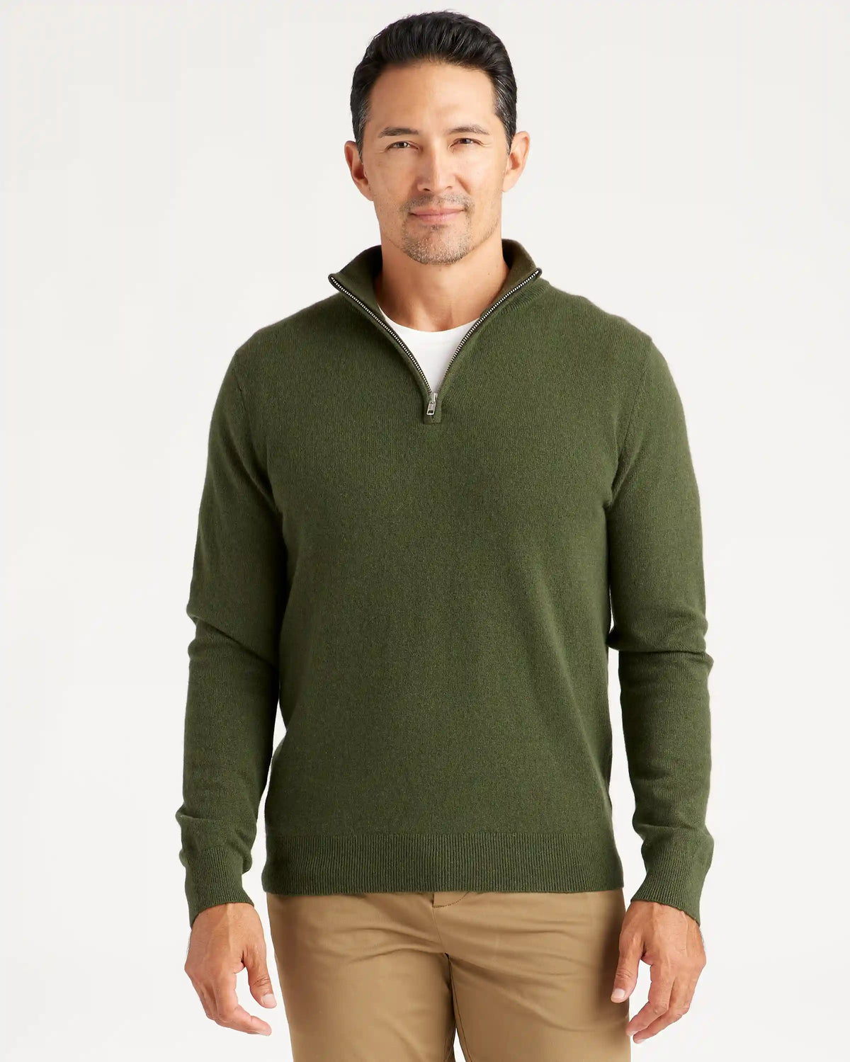 Mongolian Spring Cashmere Quarter Zip Sweater