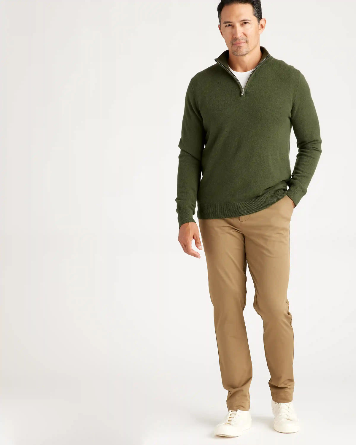 Mongolian Spring Cashmere Quarter Zip Sweater