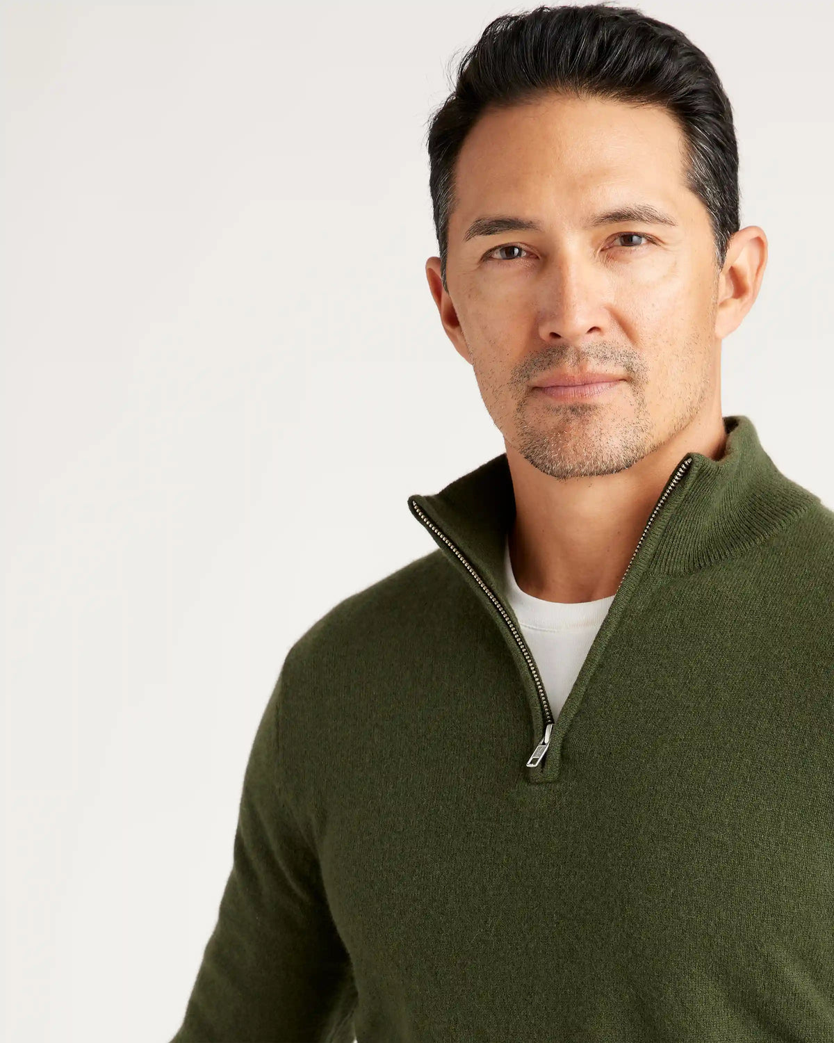 Mongolian Cashmere Quarter Zip Sweater