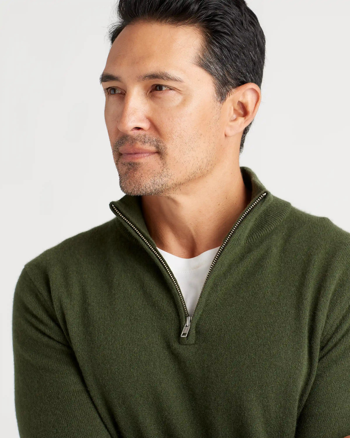 Mongolian Spring Cashmere Quarter Zip Sweater