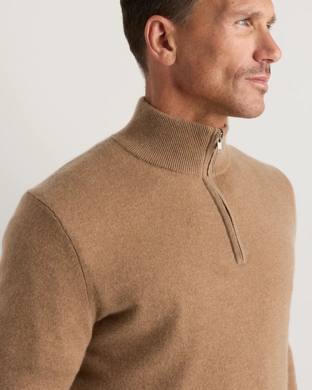 Mongolian Cashmere Quarter Zip Sweater
