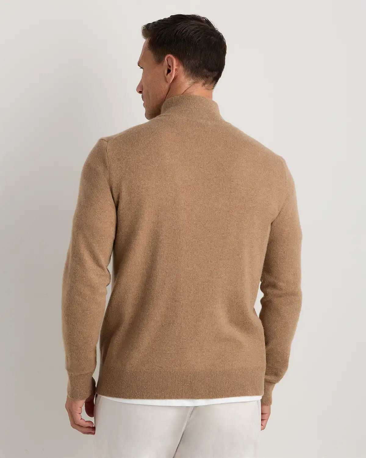 Mongolian Cashmere Quarter Zip Sweater