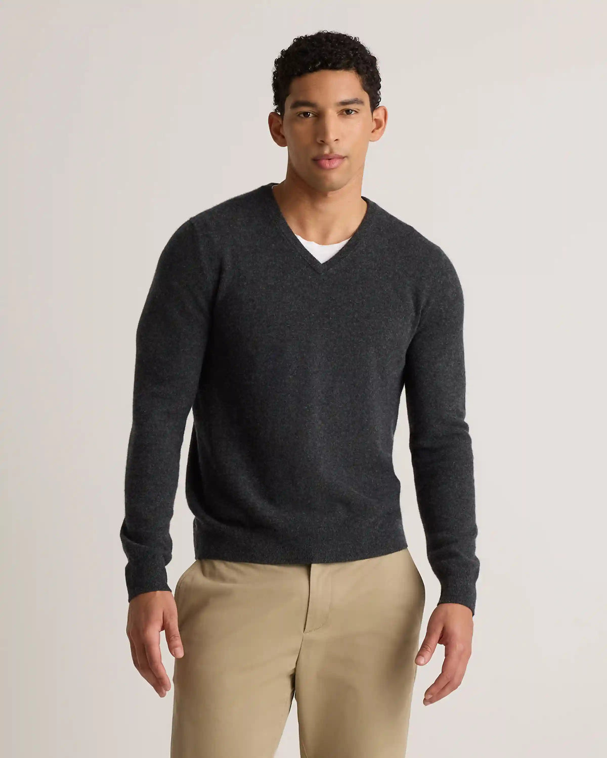 Mongolian Cashmere V-Neck Sweater