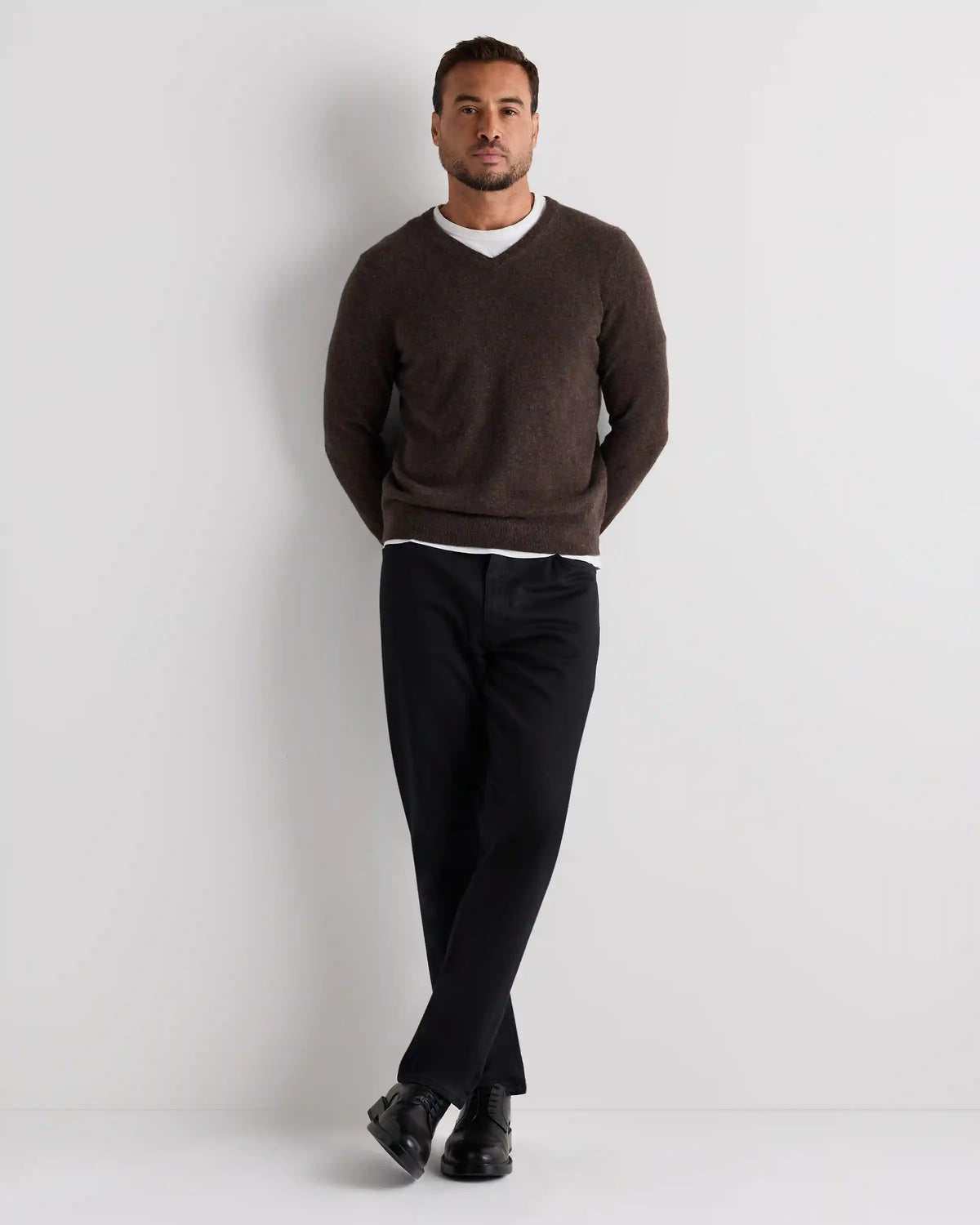 Mongolian Cashmere V-Neck Sweater