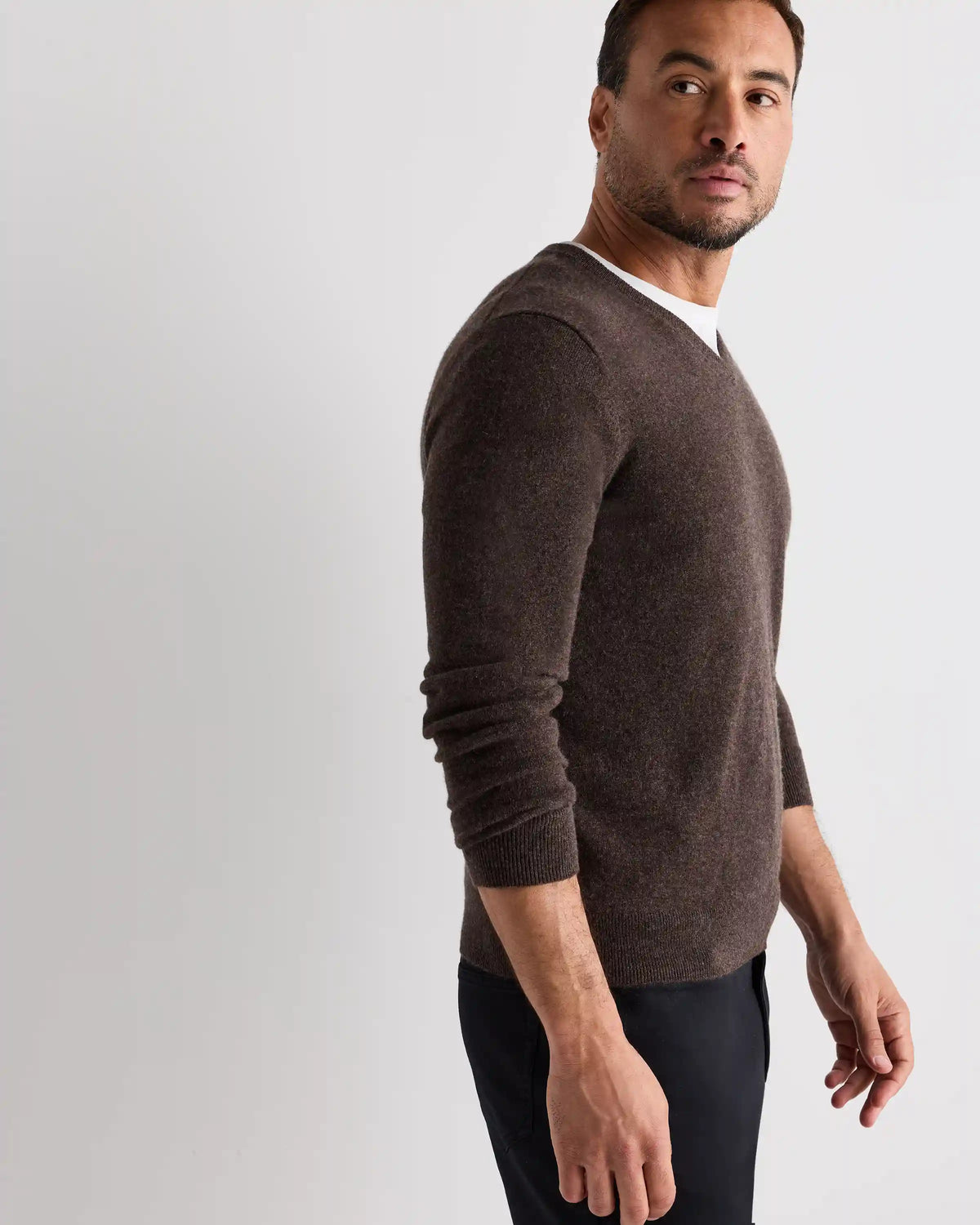 Mongolian Cashmere V-Neck Sweater