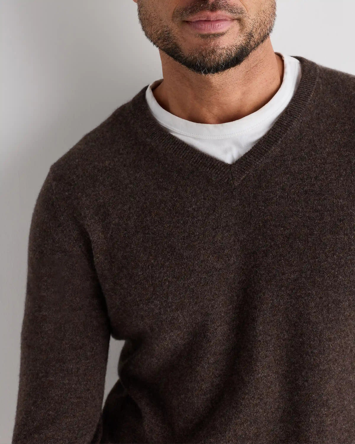 Mongolian Cashmere V-Neck Sweater