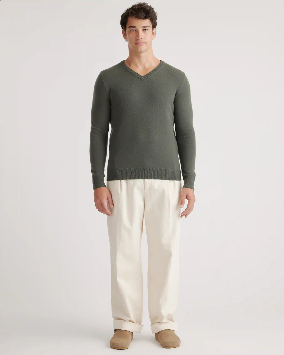Mongolian Spring Cashmere V-Neck Sweater