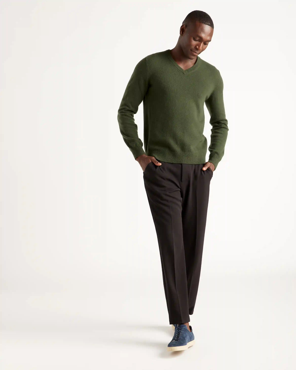 Mongolian Cashmere V-Neck Sweater