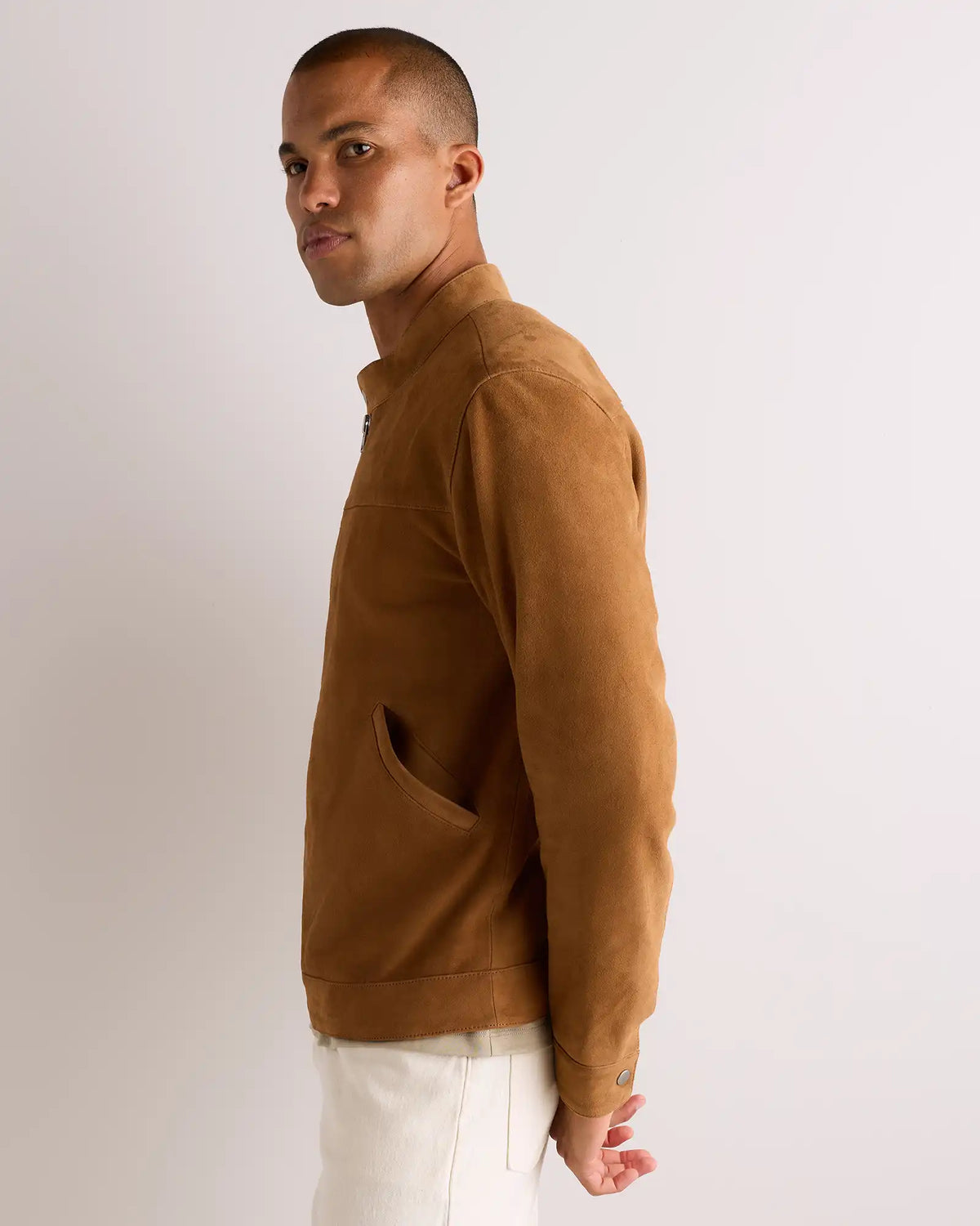 100% Suede Café Racer Jacket