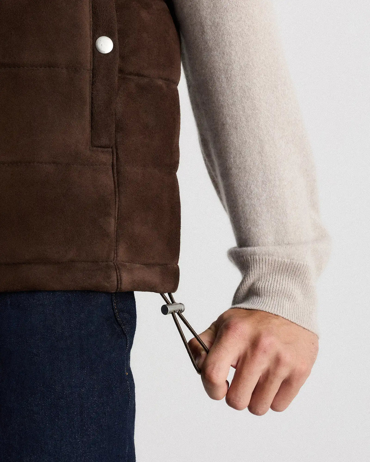 100% Suede Puffer Vest