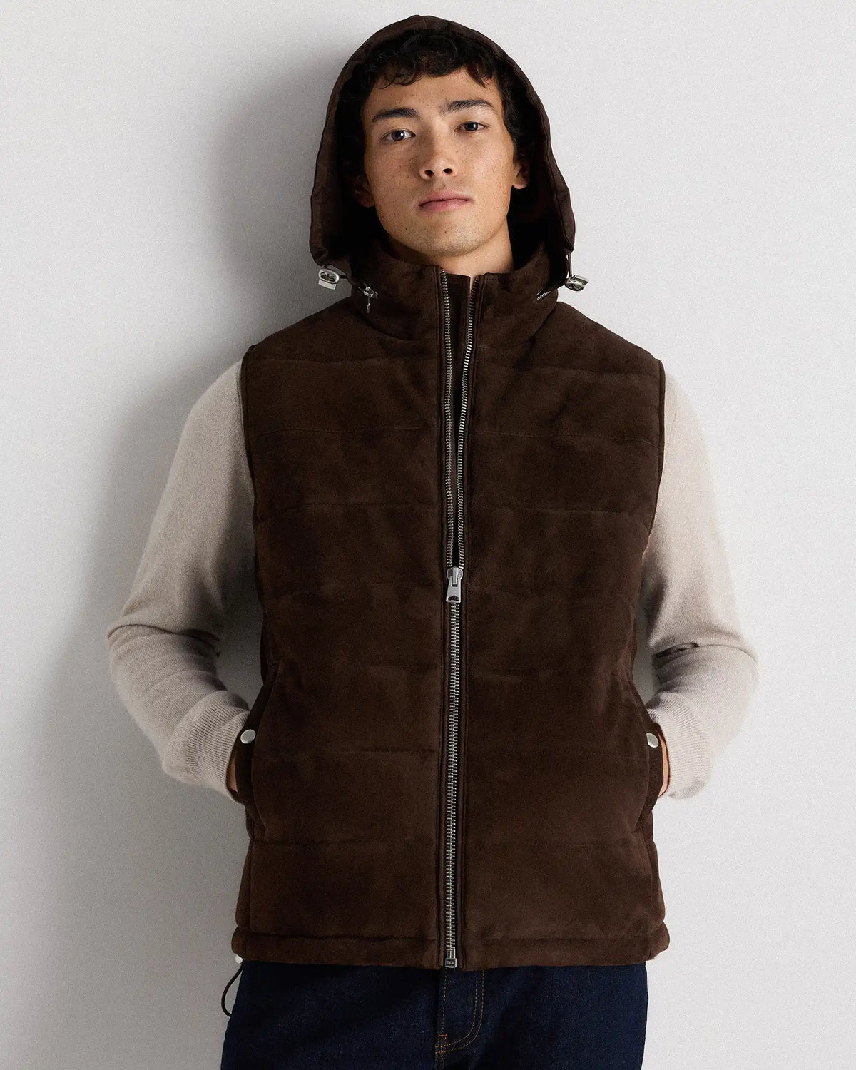 100% Suede Puffer Vest