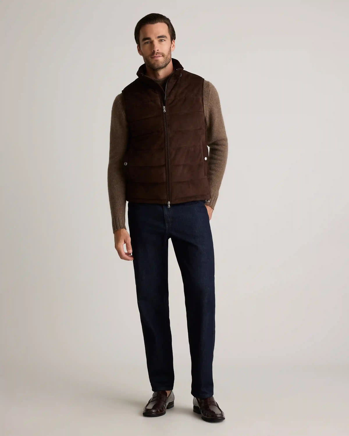 100% Suede Puffer Vest
