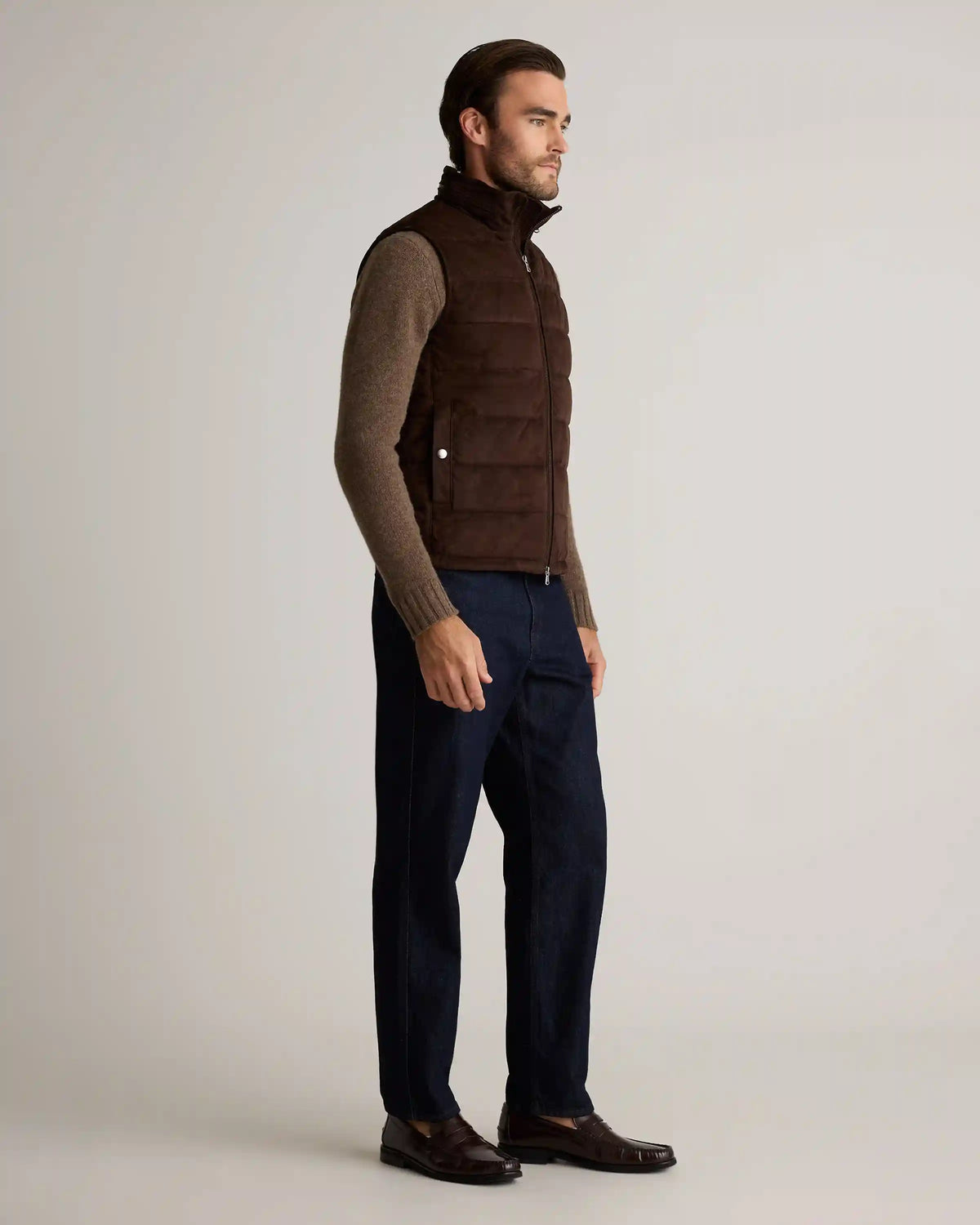 100% Suede Puffer Vest