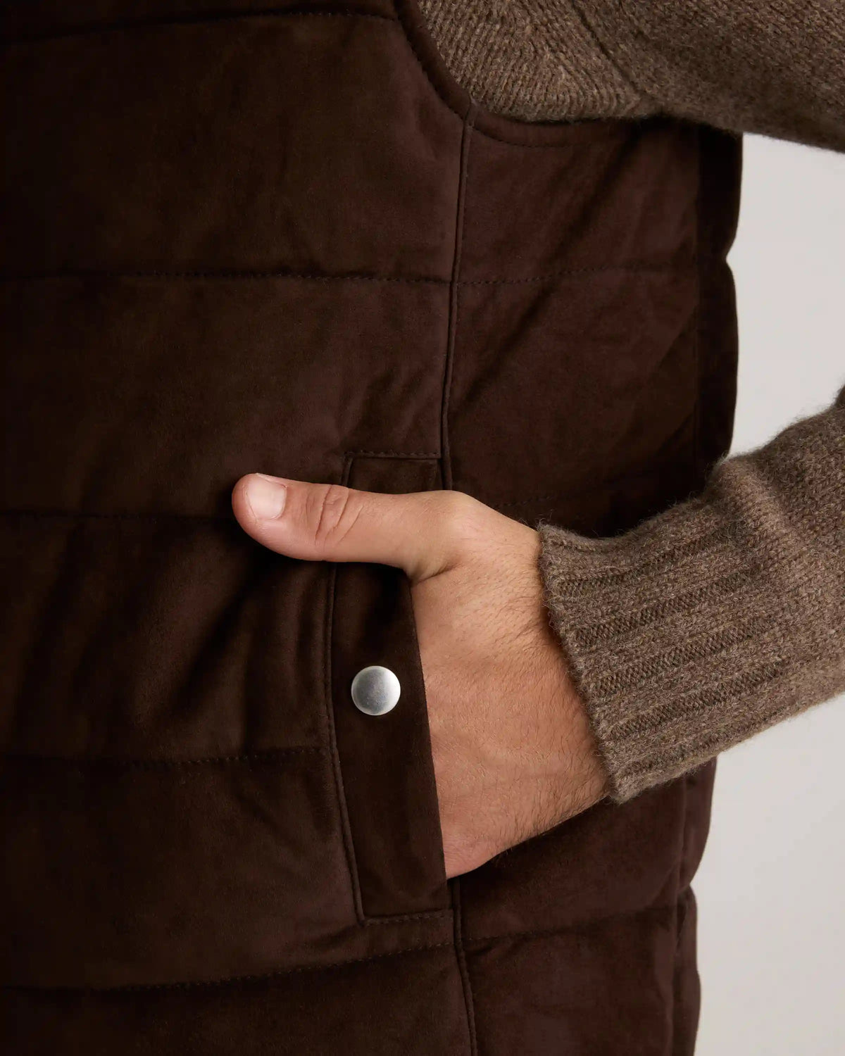 100% Suede Puffer Vest