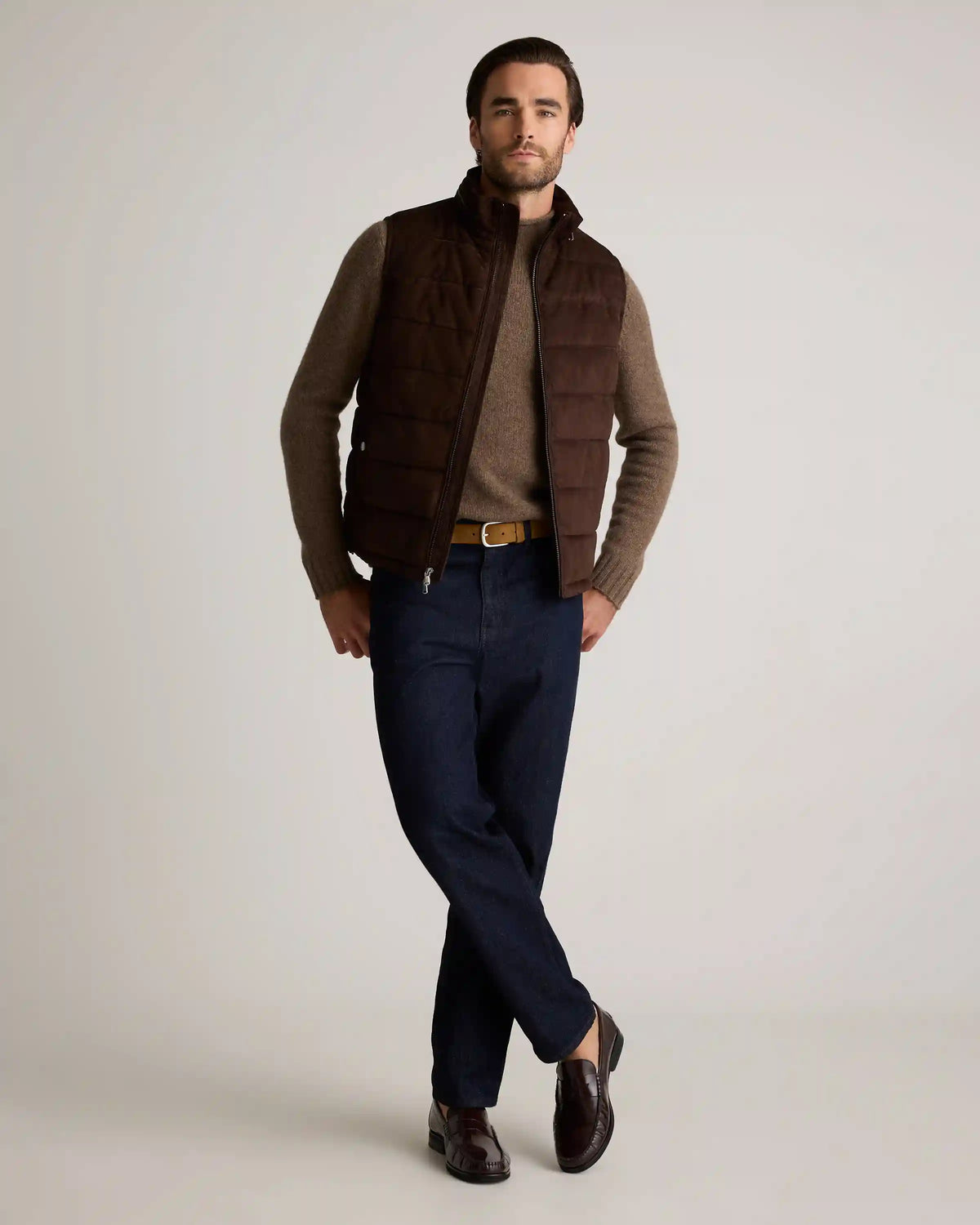 100% Suede Puffer Vest