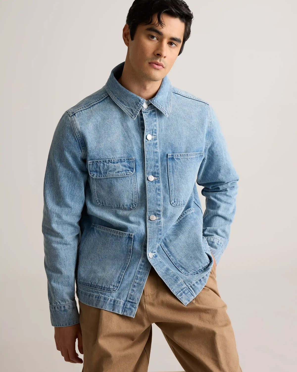 100% Organic Cotton Denim Chore Jacket