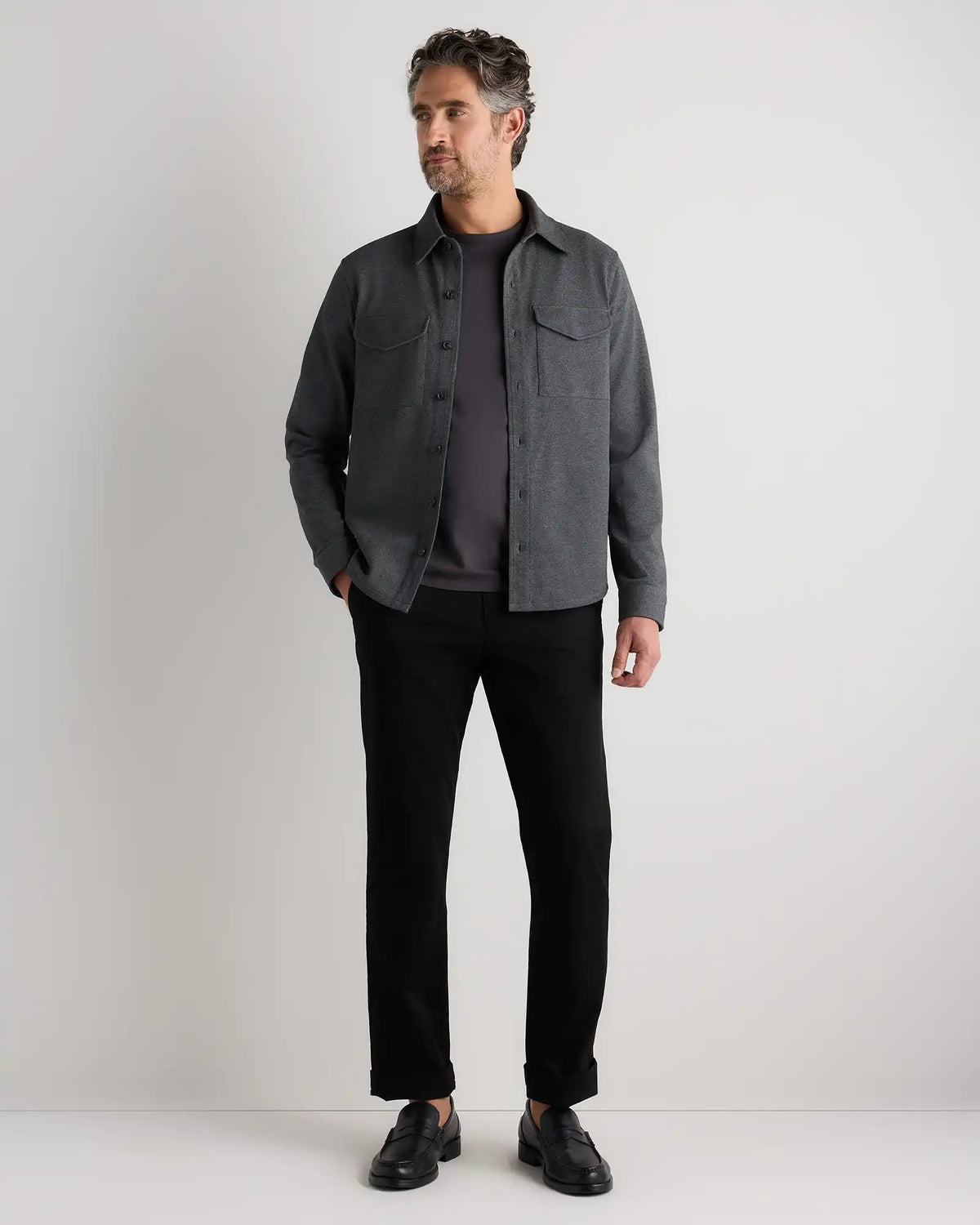 Cotton Pique Knit Overshirt