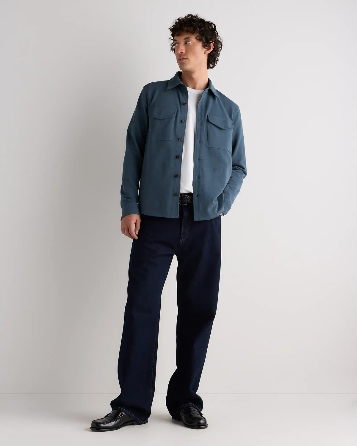 Cotton Pique Knit Overshirt