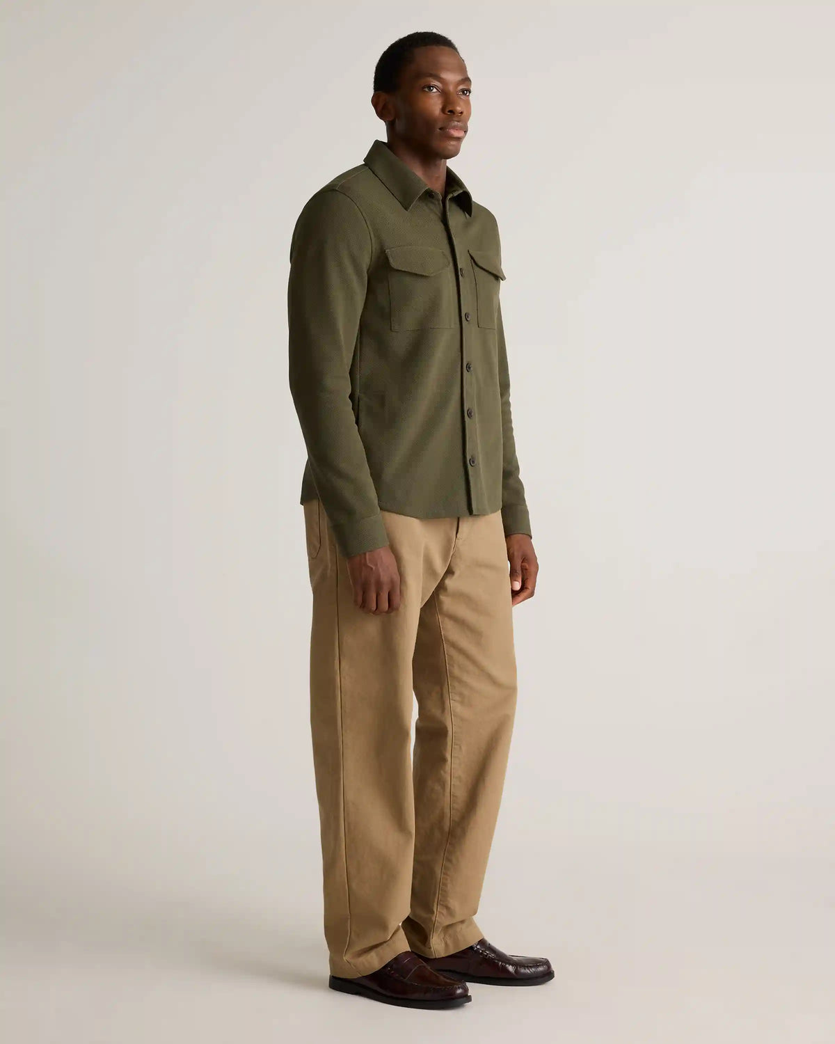 Cotton Pique Knit Overshirt
