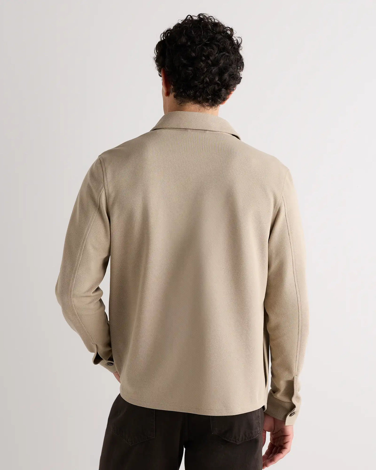 Cotton Pique Knit Overshirt