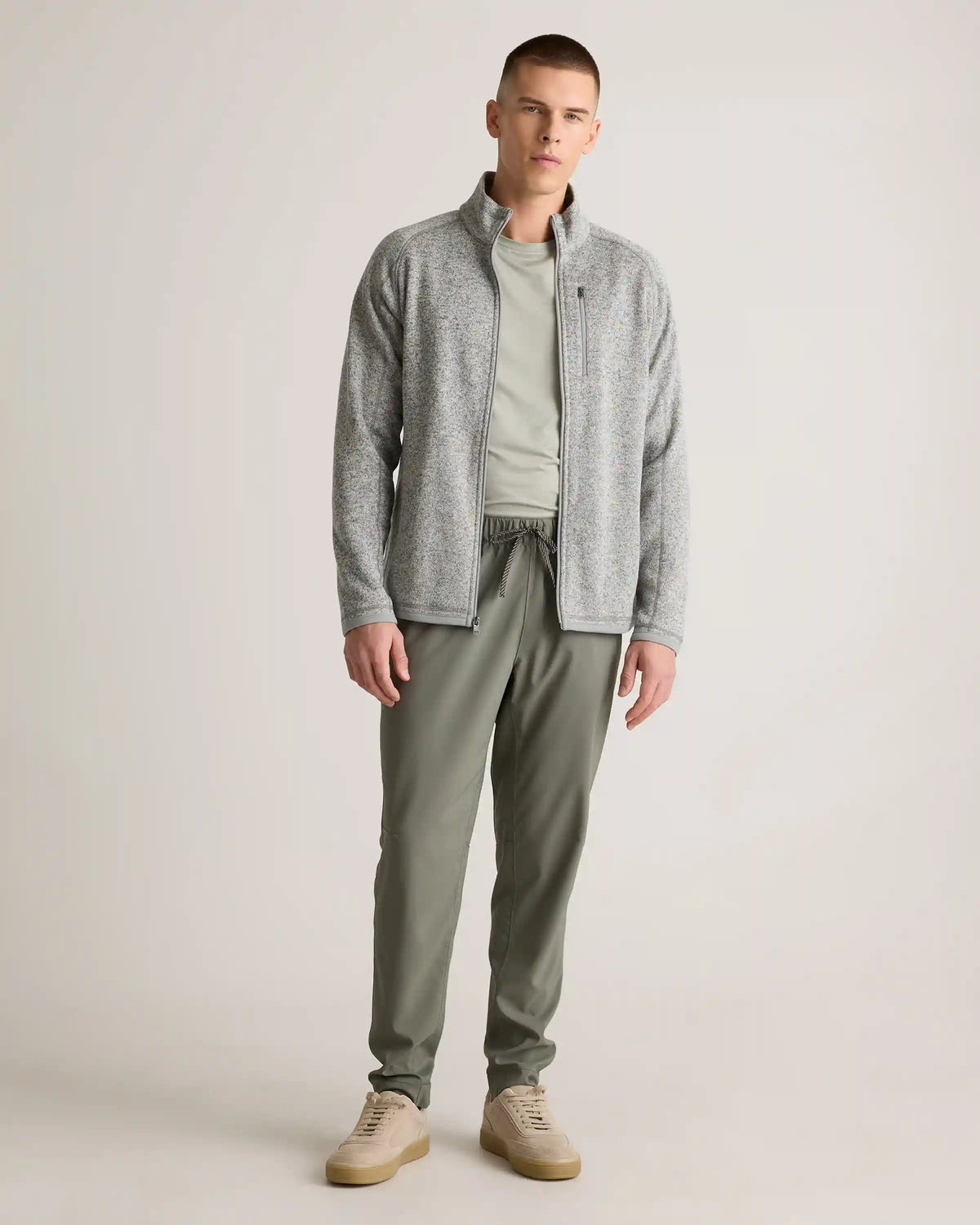 Sweater-Knit Fleece Full-Zip Jacket