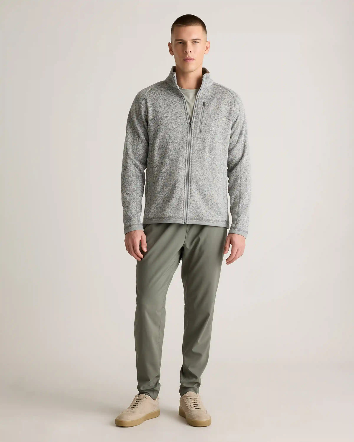 Sweater-Knit Fleece Full-Zip Jacket