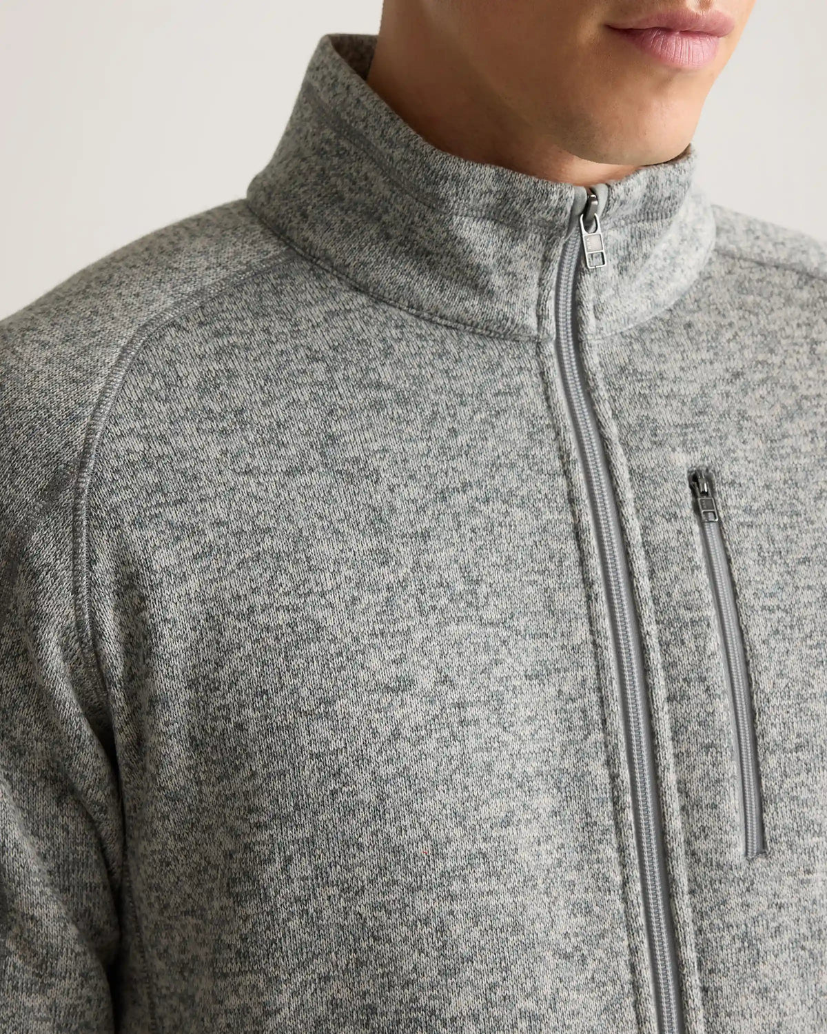 Sweater-Knit Fleece Full-Zip Jacket