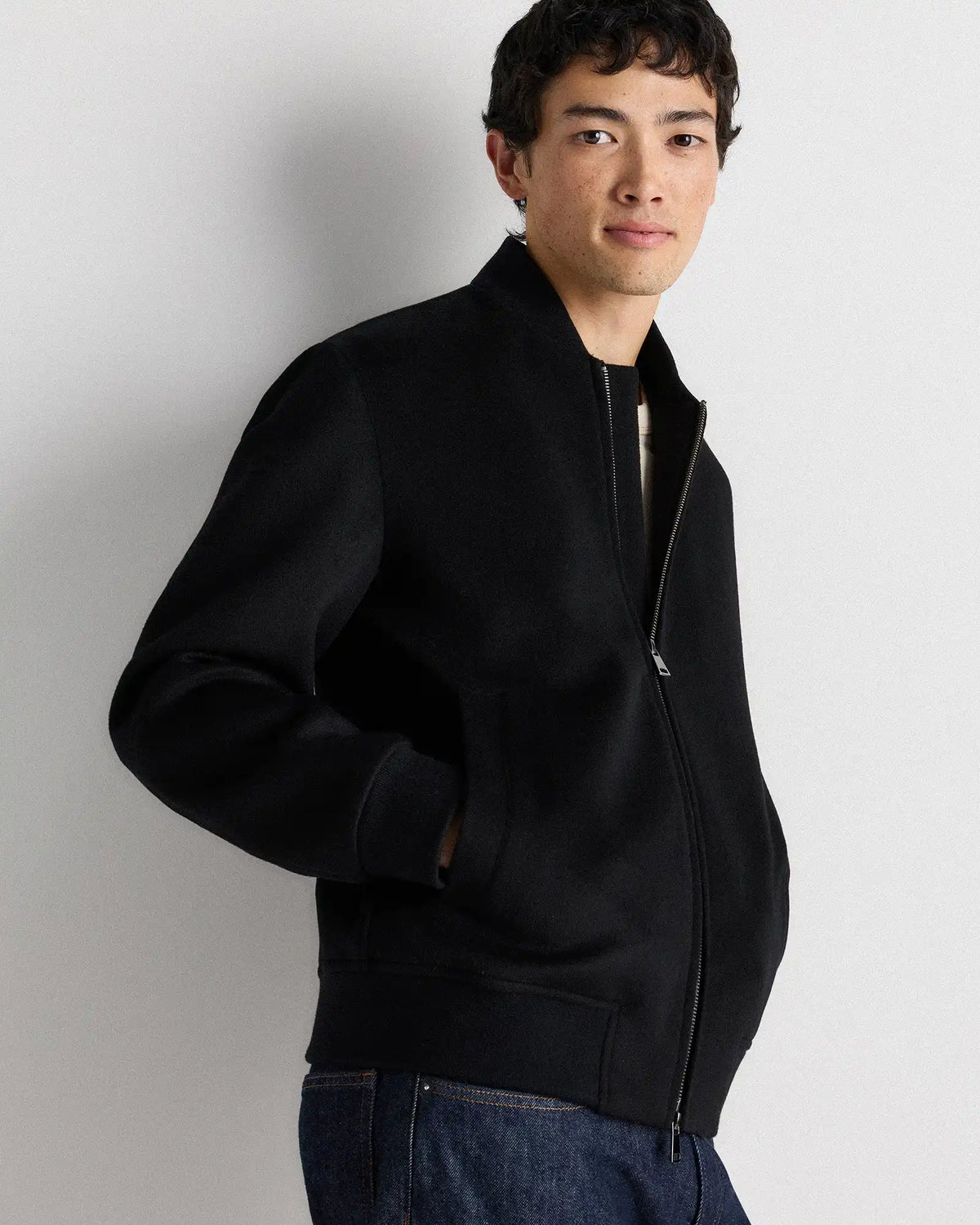 100% Mongolian Cashmere Bomber Jacket