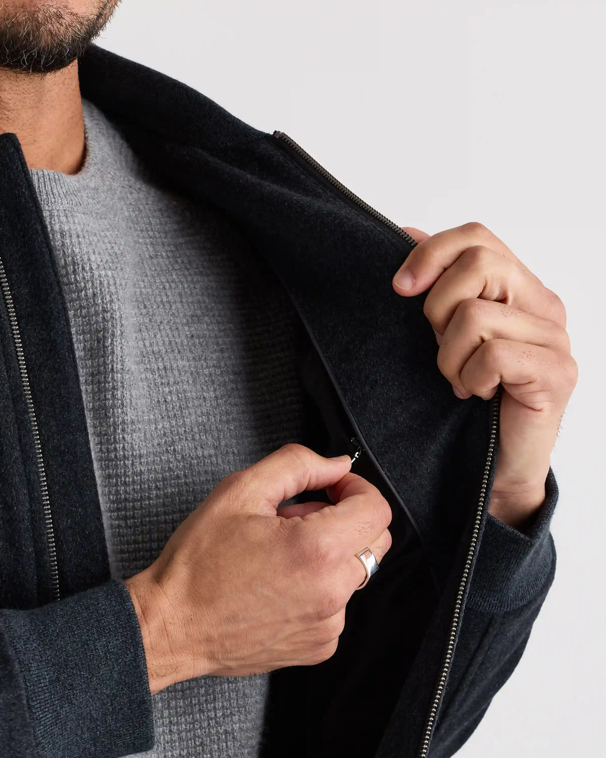 100% Mongolian Cashmere Bomber Jacket