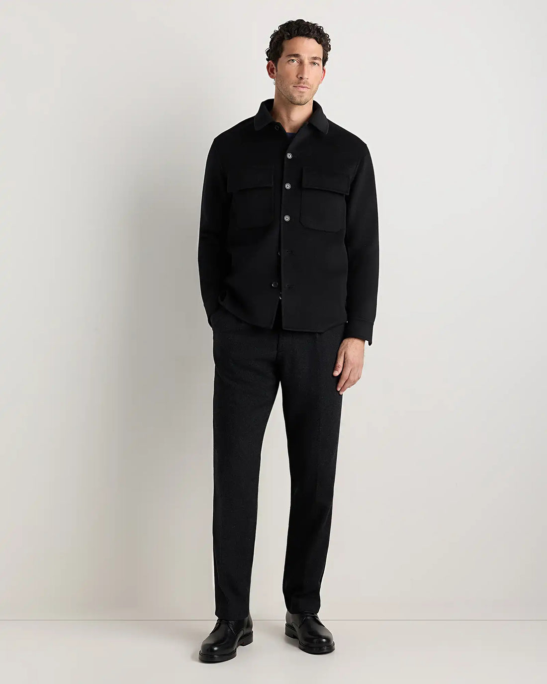 100% Mongolian Cashmere Double-Faced Shirt Jacket