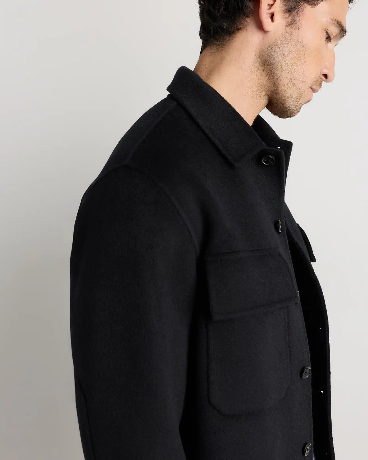 100% Mongolian Cashmere Double-Faced Shirt Jacket