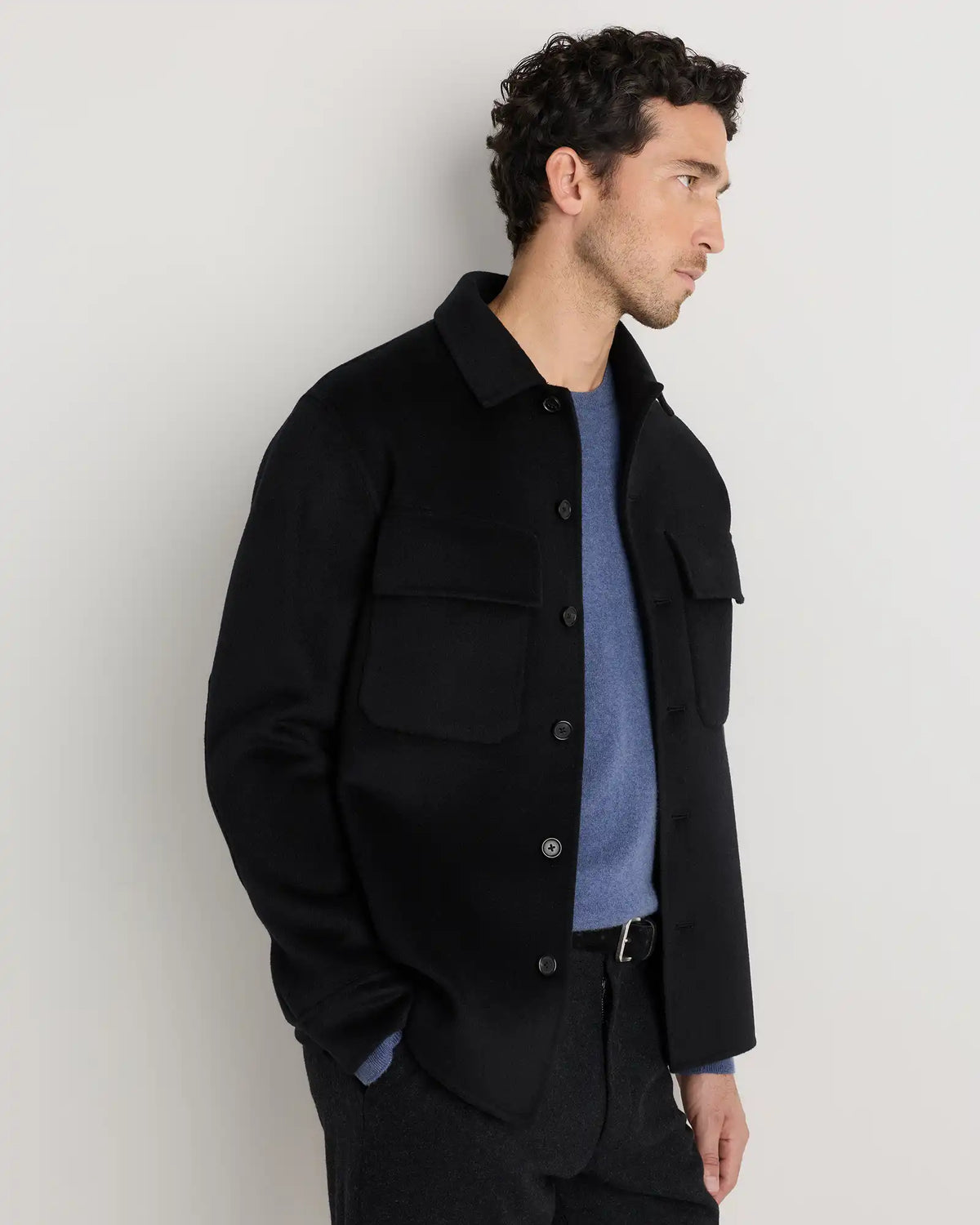 100% Mongolian Cashmere Double-Faced Shirt Jacket