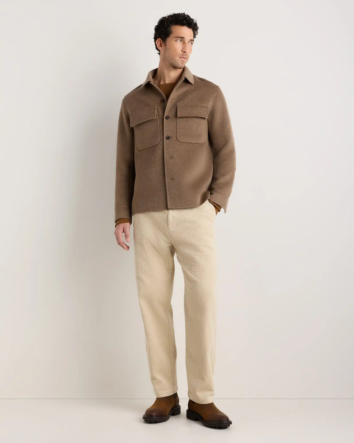 100% Mongolian Cashmere Double-Faced Shirt Jacket
