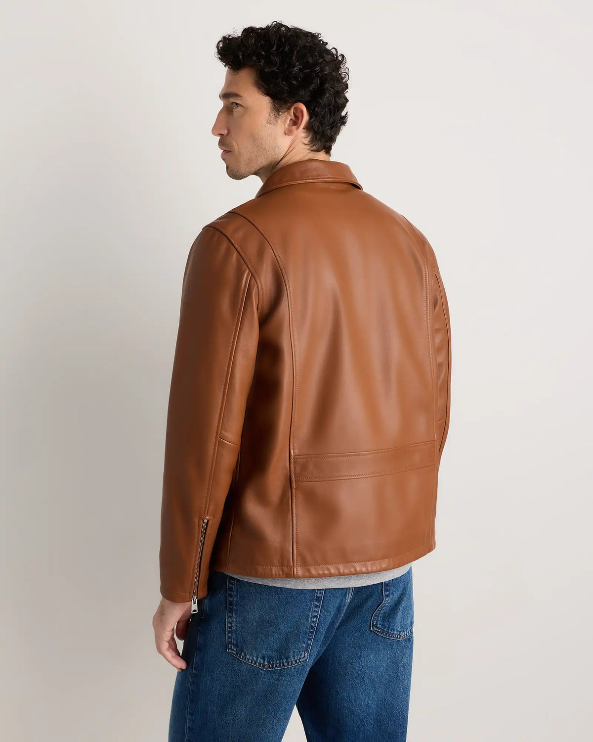 100% Washed Leather Moto Jacket
