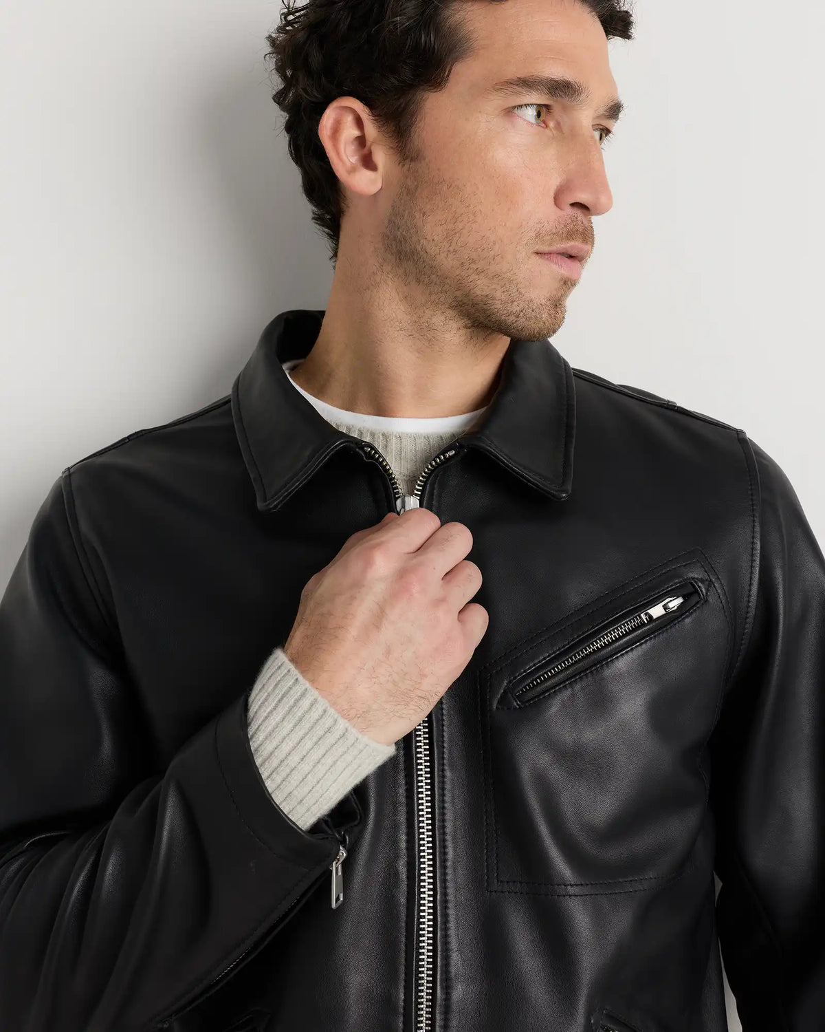 100% Washed Leather Moto Jacket